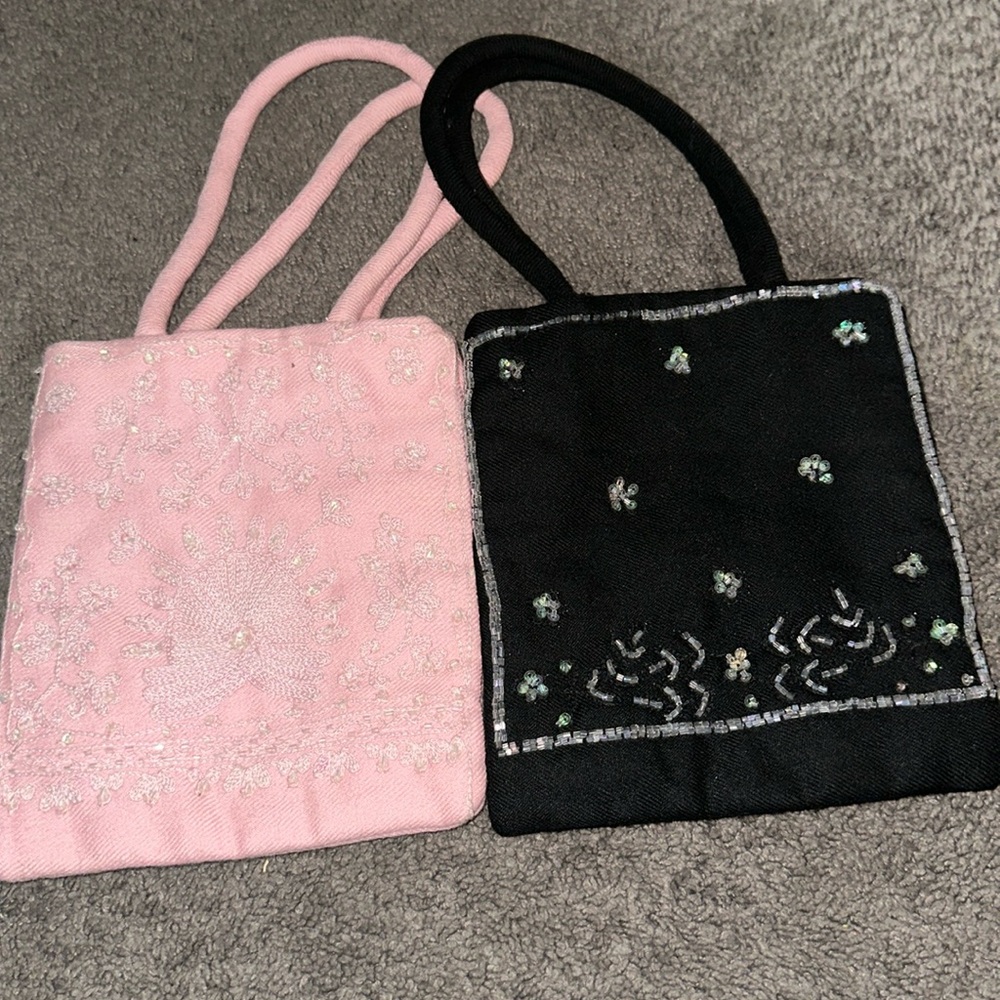 Nice pair of felt/wool purses with a satin inside